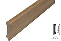 Дуб Кромвель 80х16х2400мм. Плинтус деревянный ламинированный. Русский профиль